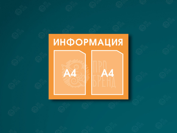 Информационный стенд 55×45 см, 2 кармана А4 Информационный стенд 55×45 см, 2 кармана А4