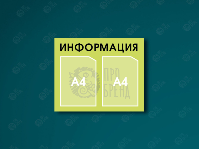 Информационный стенд 55×45 см, 2 кармана А4 Информационный стенд 55×45 см, 2 кармана А4