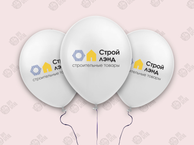 Воздушные шары с логотипом, печать в 3 цвета